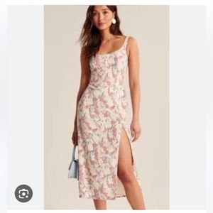 Abercrombie & Fitch Corset Seamed Midi Dress